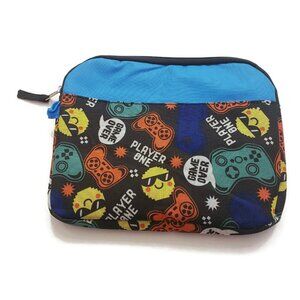 Video Game Theme 11" Makeup Jewelry Travel Bag Pouch Purse Player One Game Over